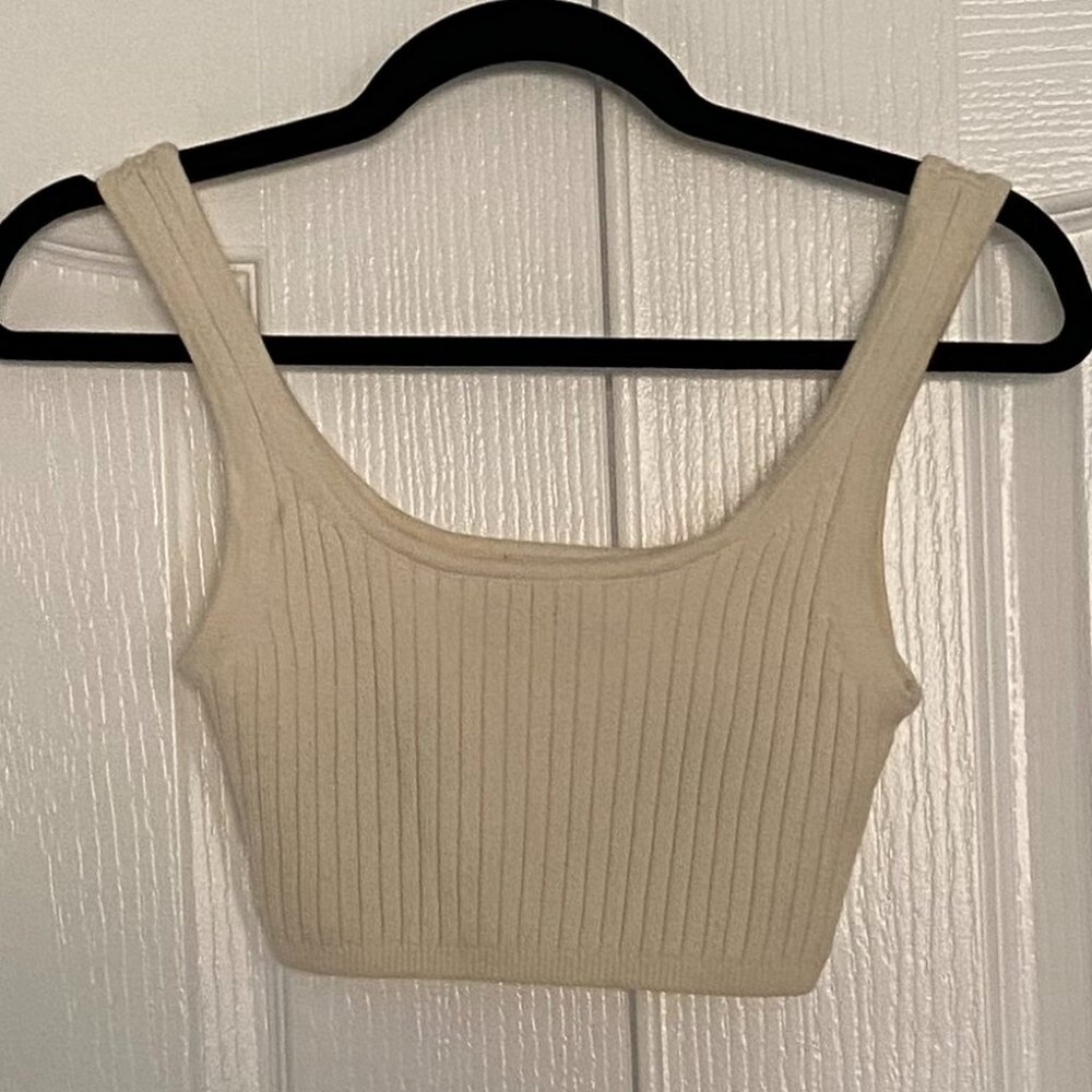 Wilfred Cream Ribbed Tank Top
